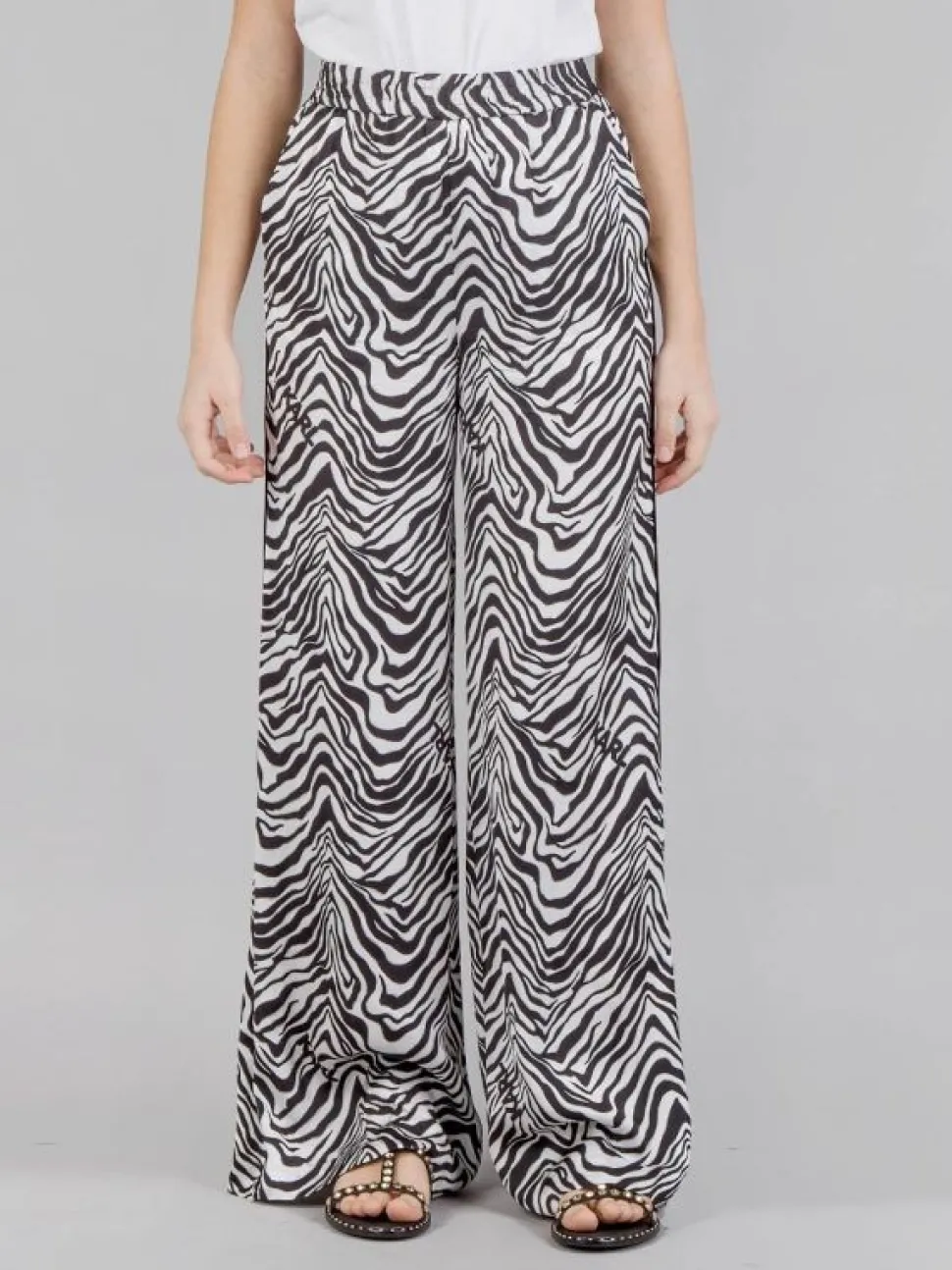 PANTALONI WIDE LEG IN VISCOSA STAMPATA