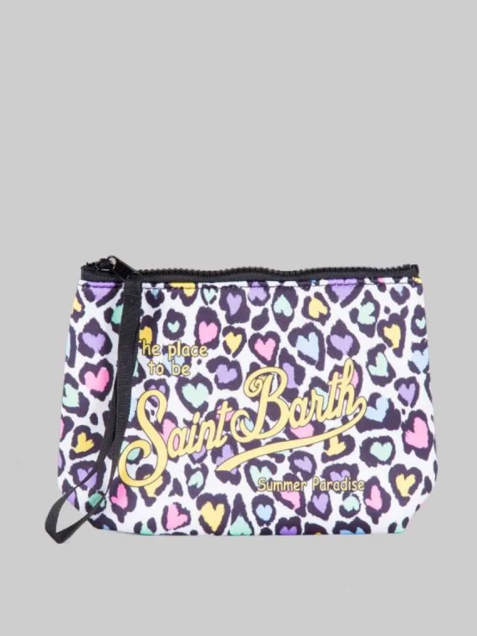 POCHETTE ALINE IN SCUBA A FANTASIA CUORI MULTICOLORE