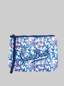 POCHETTE ALINE IN SCUBA A FANTASIA FLOREALE SU FONDO BIANCO