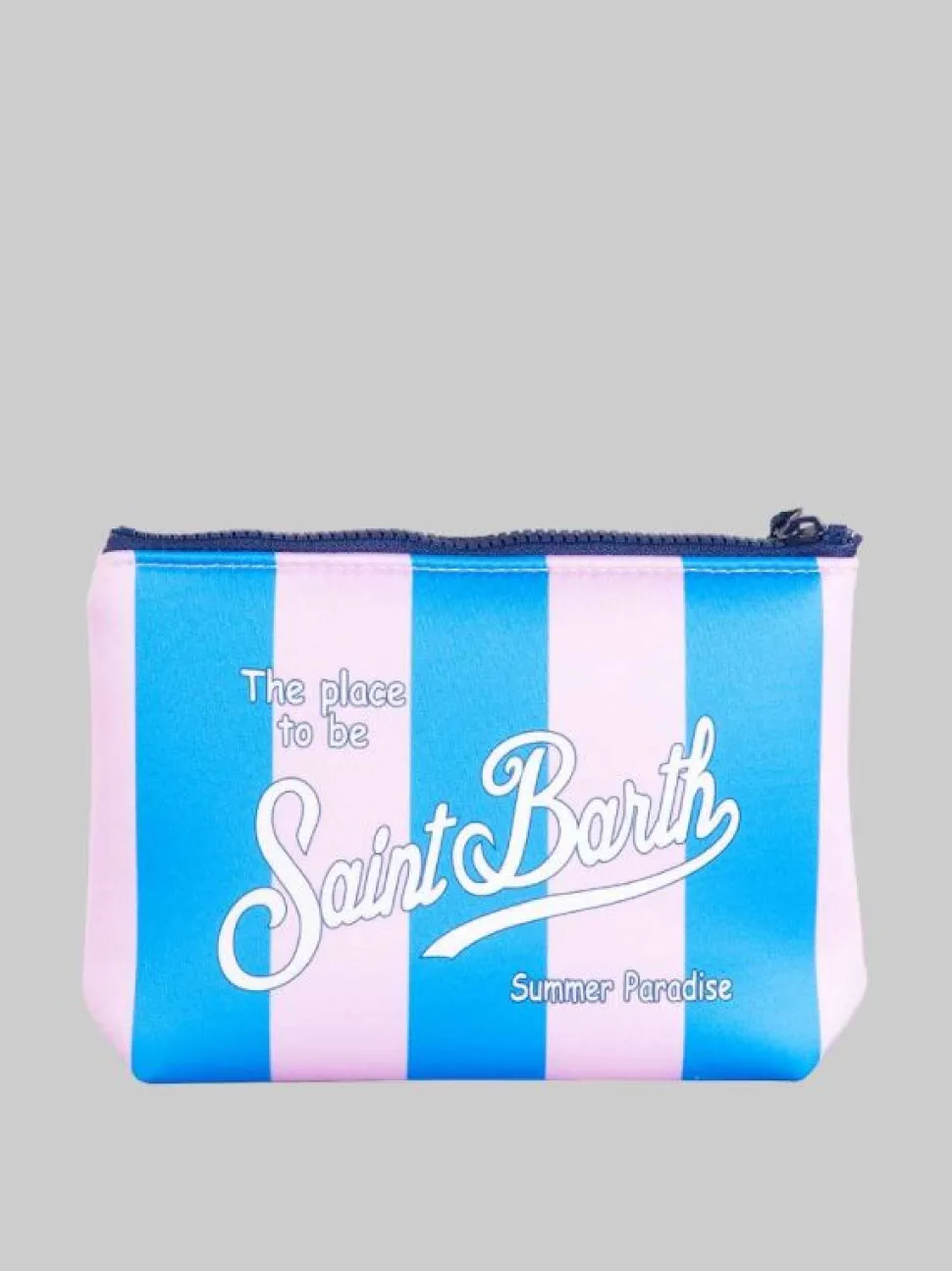 POCHETTE ALINE IN SCUBA A RIGHE AZZURRO E ROSA