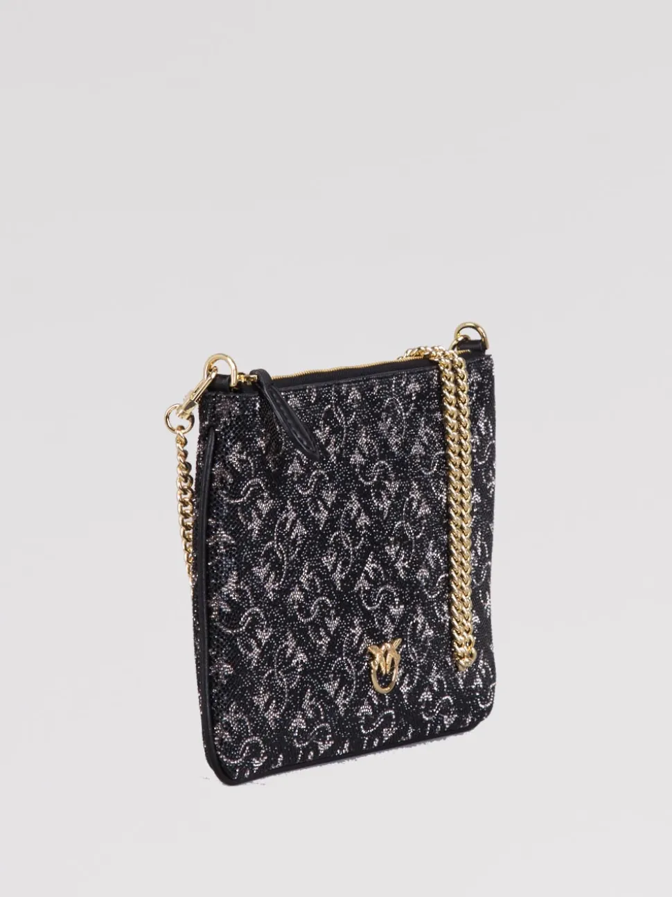 Pochette monogram strass