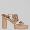 SANDALI ALTI IN PELLE INTRECCIATA