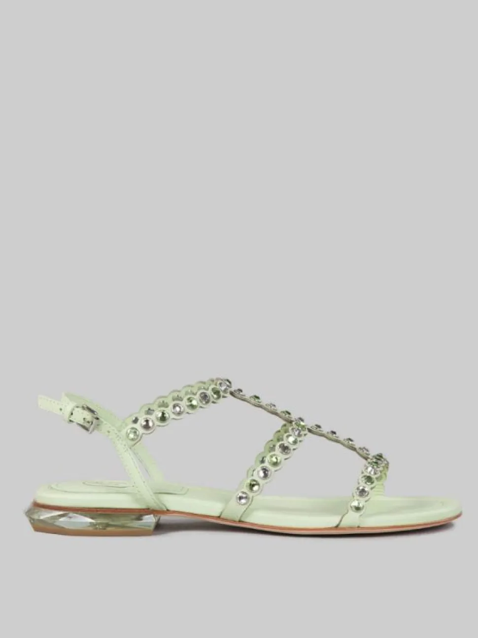SANDALI SAPHIR IN PELLE CON APPLICAZIONI DI STRASS BICOLORE