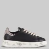 SNEAKER BELLE IN PELLE LISCIA NERA CON SPOILER EFFETTO SNAKE