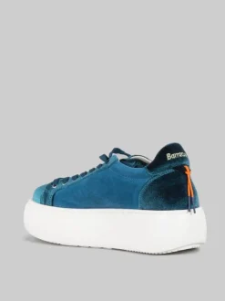 SNEAKER BOLLA IN CAMOSCIO E TESSUTO TURCHESE