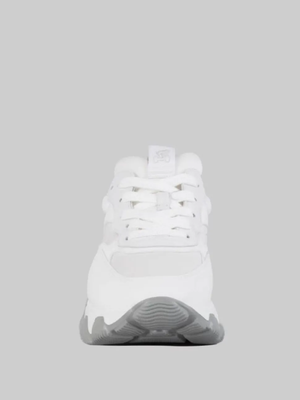 SNEAKER HYPERACTIVE BIANCA IN PELLE, TELA E DETTAGLIO IN PELLE LUCIDA