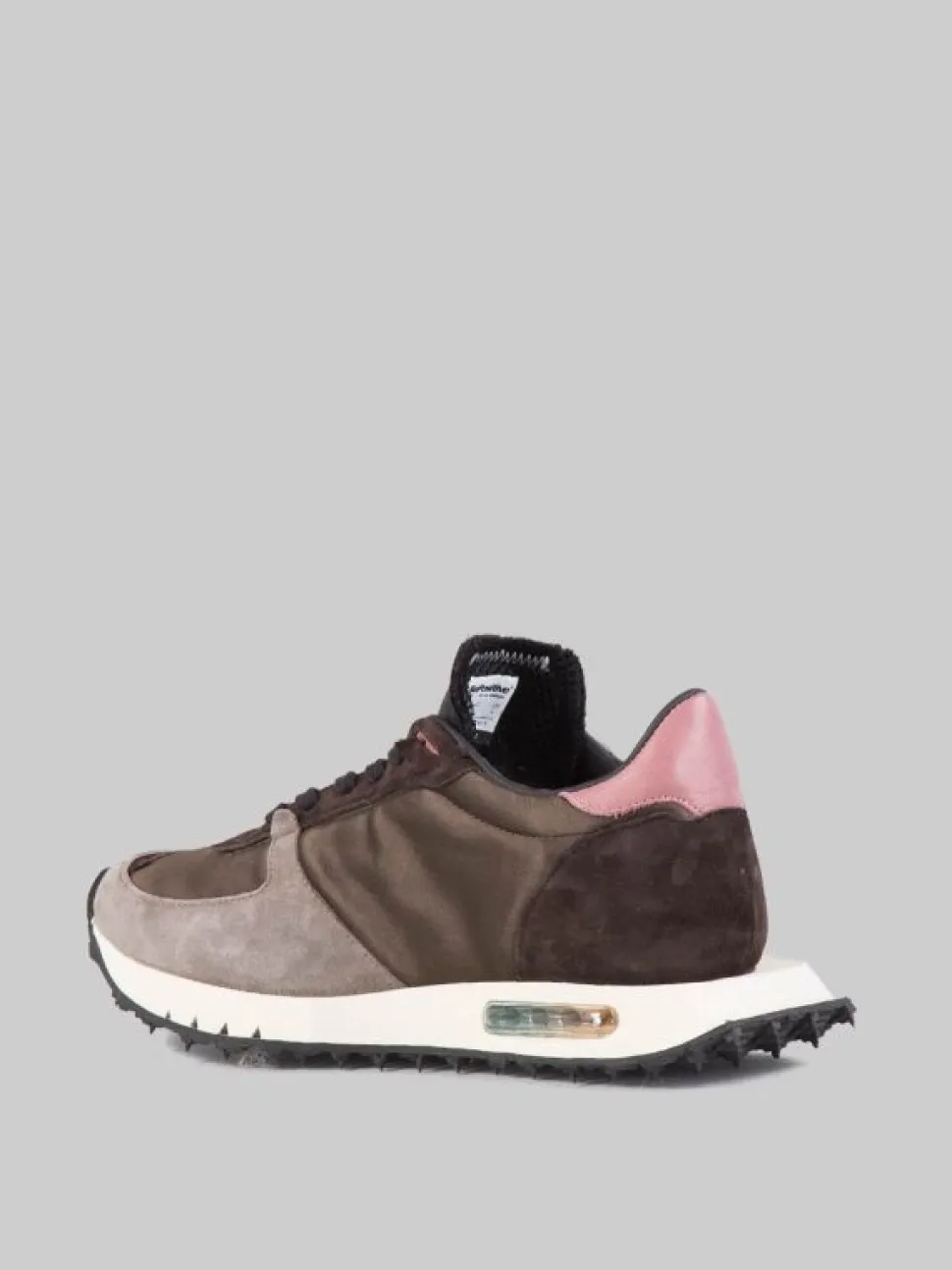 SNEAKER IN PELLE E TESSUTO REALIZZATA A MANO