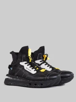 SNEAKER NIKHO NERE IN TESSUTO ELASTICIZZATO E PELLE