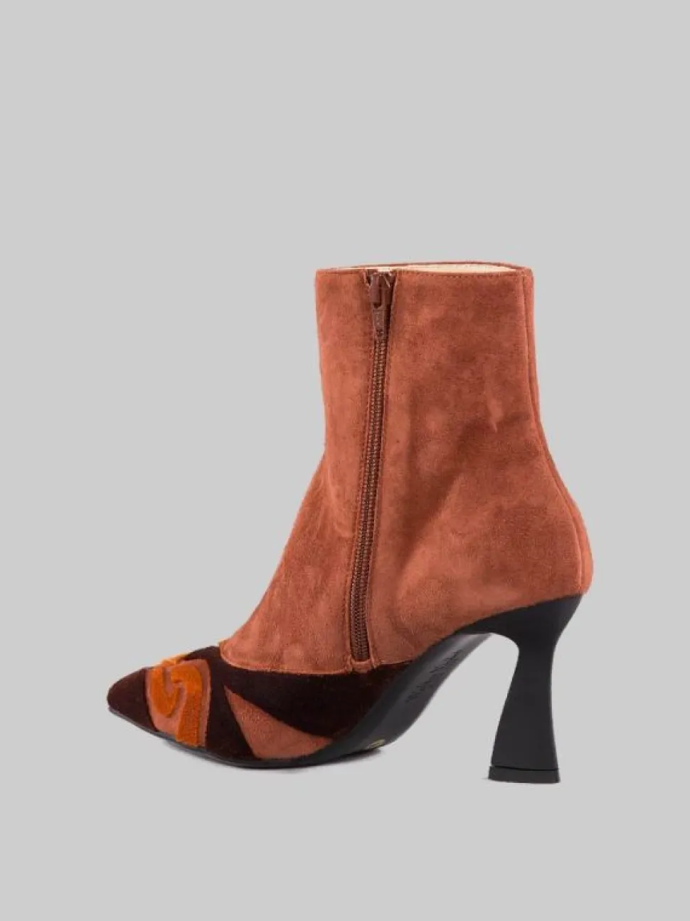 STIVALETTI IN PELLE SCAMOSCIATA CON INSERTI IN VELOUR