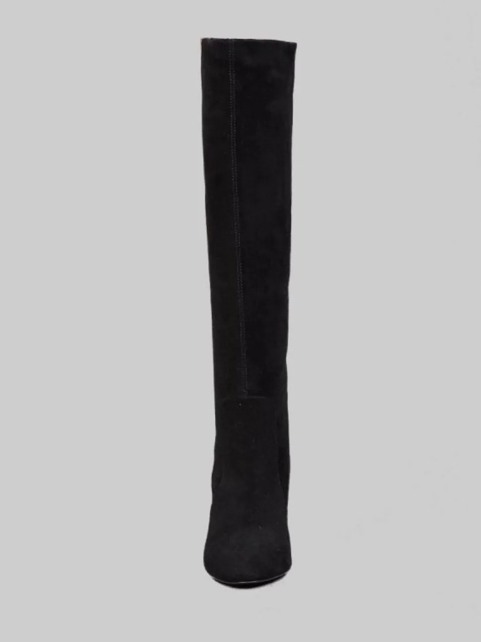 STIVALI NERI IN PELLE SCAMOSCIATA VELOUR CON "V" ORO