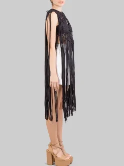 TOP IN COTONE INTRECCIATO CON LUNGHE FRANGE