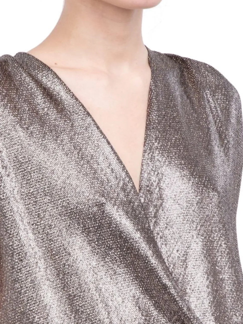 TOP WILLA IN TESSUTO ELASTICIZZATO STAMPA GLITTER NERO