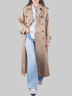 TRENCH BEIGE IN COTONE CON CINTURA IN VITA