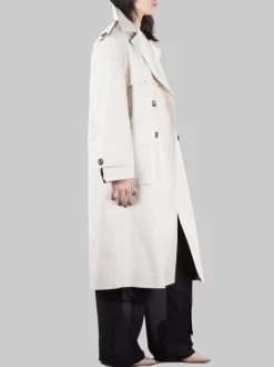 TRENCH TITANO IN COTONE TECNICO BEIGE CON CINTURA
