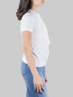 T-SHIRT BIANCA GIROCOLLO CON LOGO RICAMATO