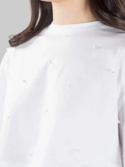 T-SHIRT CORTA BIANCA CON PUNTI LUCE